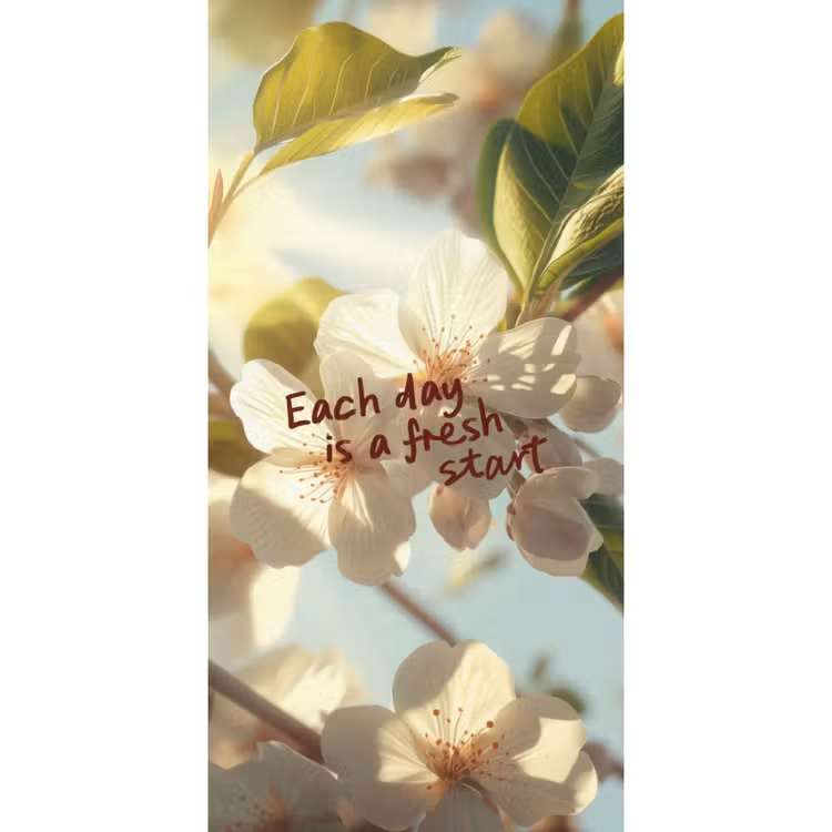 Behang - Bloesems - Zonlicht - Quote - Wit — 2