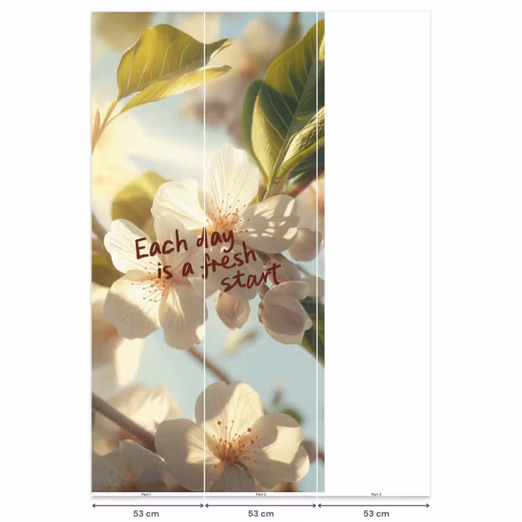 Behang - Bloesems - Zonlicht - Quote - Wit — 6