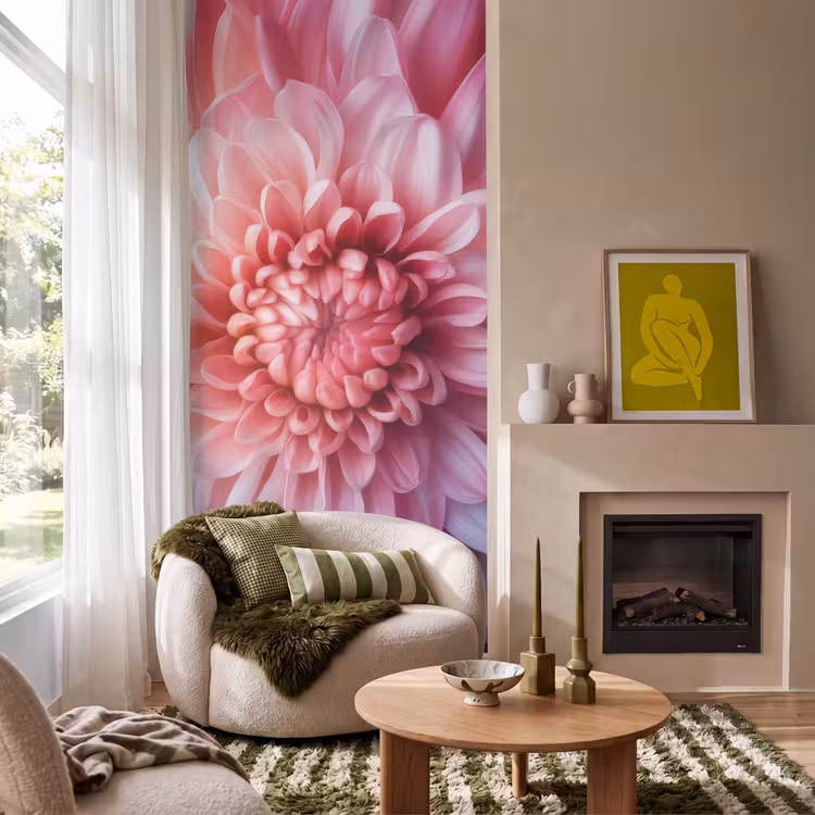 Behang - Dahlia - Bloem - Close up - Roze — 1