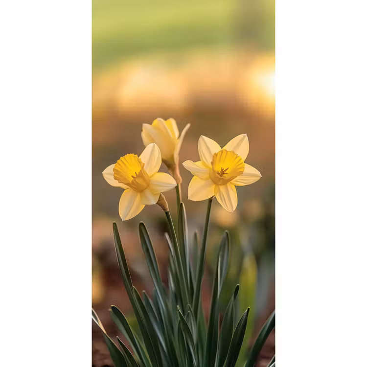 Behang - Bloemen - Geel - Wazig — 2