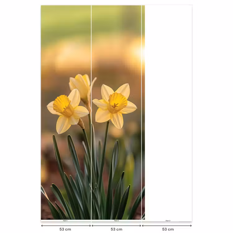 Behang - Bloemen - Geel - Wazig — 6