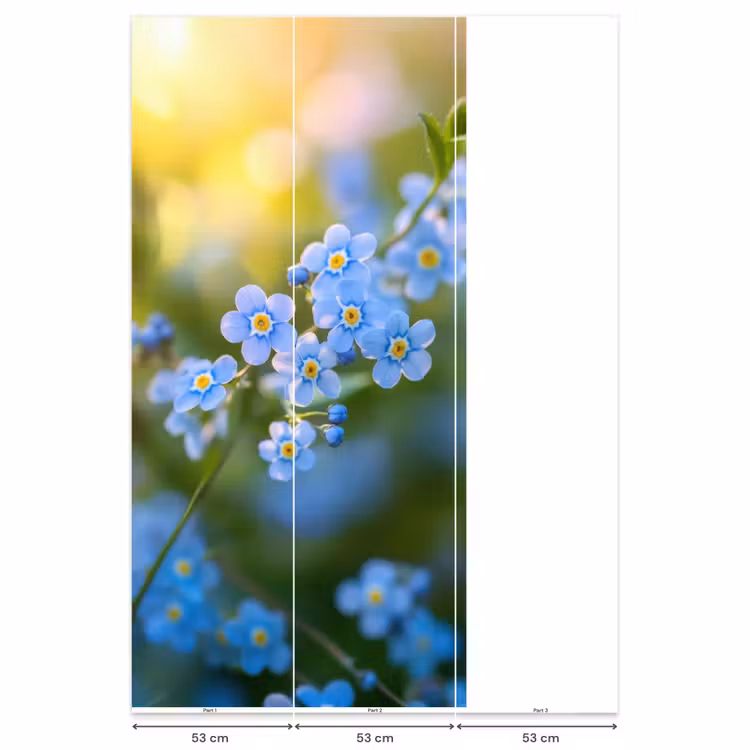 Behang - Bloemetjes - Blauw - Vergeet mij nietjes — 6