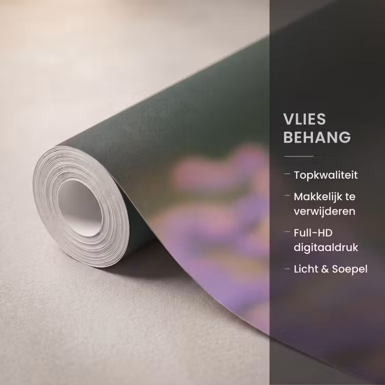 Behang - Sierlijke - Vlinder - Paarse - Bloemen — 3
