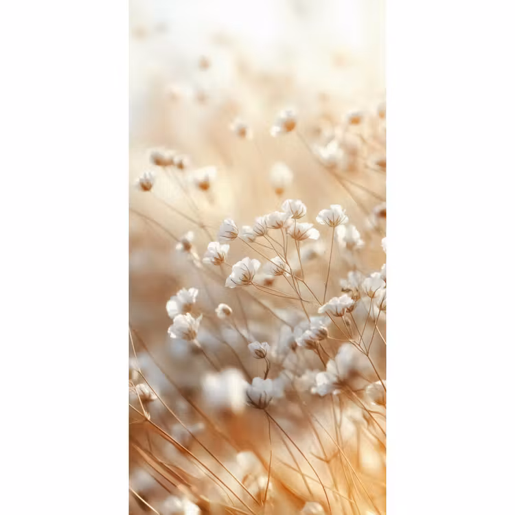 Behang - Wilde - Bloemen - Wit — 2
