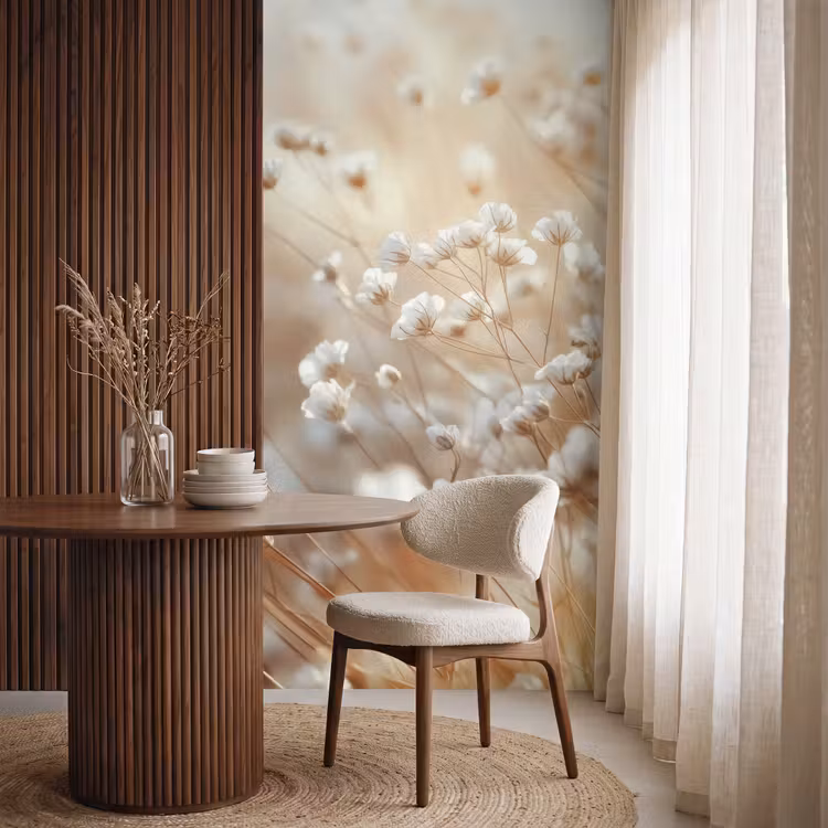 Behang - Wilde - Bloemen - Wit — 4