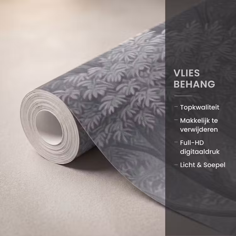 Behang - Bos - Hert - Zwart - Wit — 3
