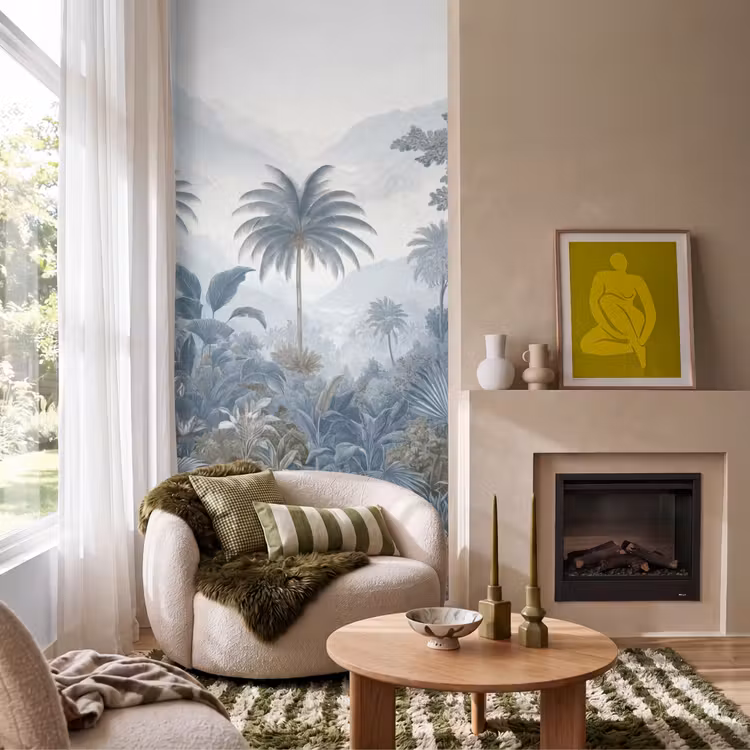 Behang - Jungle - Modern - Blauw - Groen — 1