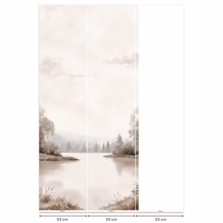 Behang - Rivierlandschap - Minimalistisch - Aardetinten — 6