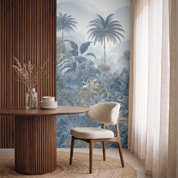 Behang - Jungle - Landschap - Blauw — 4
