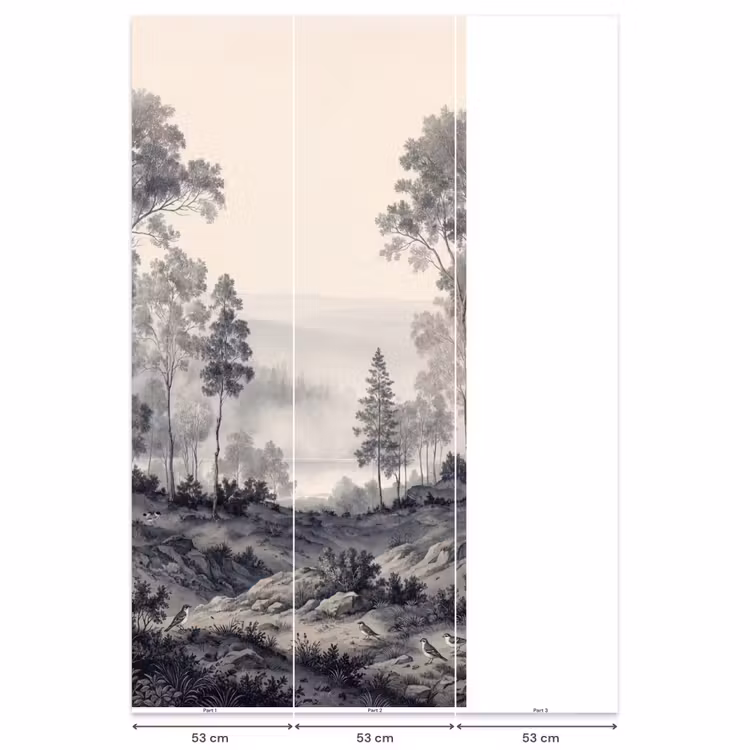 Behang - Mistig - Berglandschap - Illustratie β 6