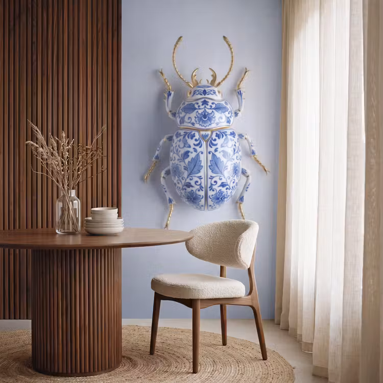 Behang - Kever - Delfts - Blauw - Goud — 4