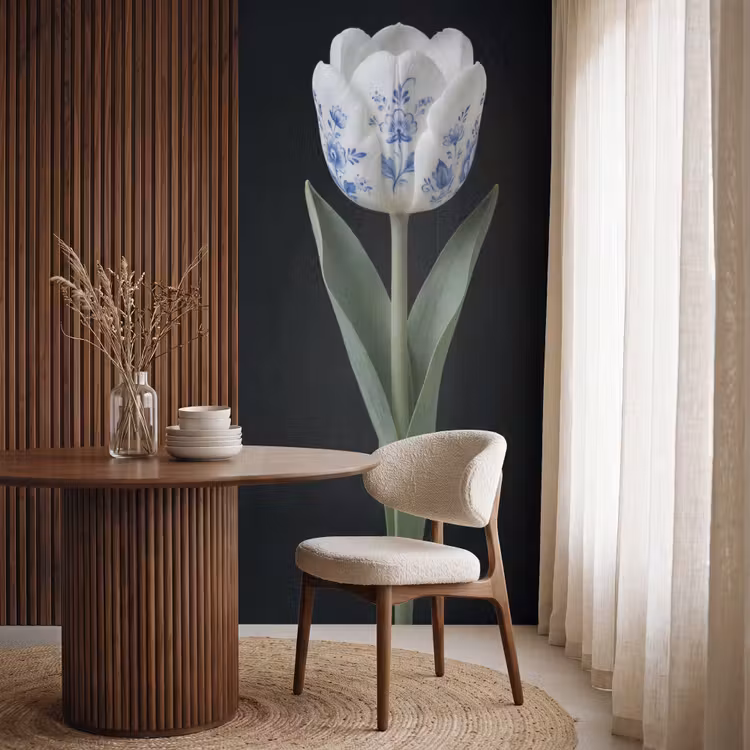 Behang - Tulp - Patroon - Blauw — 4
