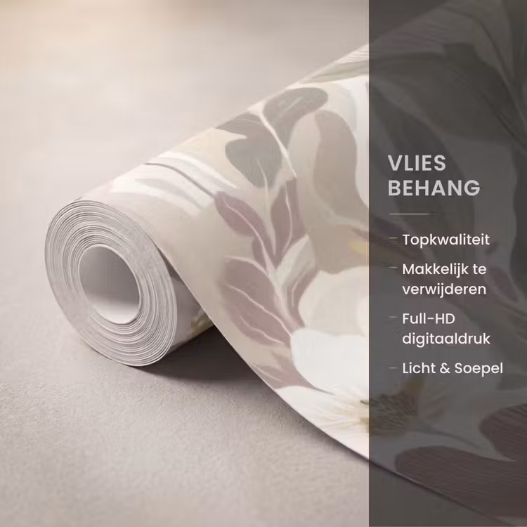 Behang - Abstracte Bloemen en Bladeren — 3