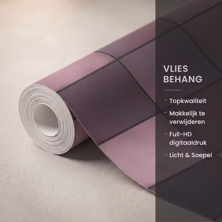 Behang - Tegel - Patroon - Paars — 3