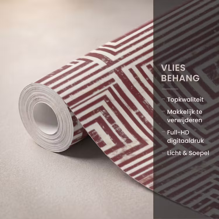 Behang - Geometrisch - Patroon - Rood β 3
