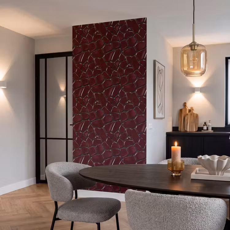 Behang - Mozaïek - Tegel - Bordeauxrood — 5