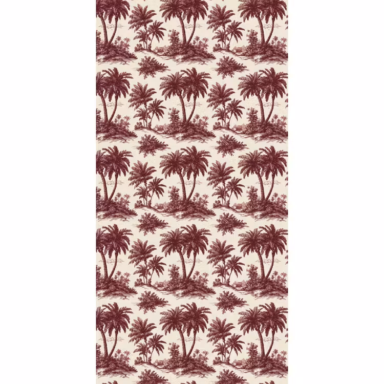 Behang - Tropisch - Geometrisch - Bordeauxrood β 2
