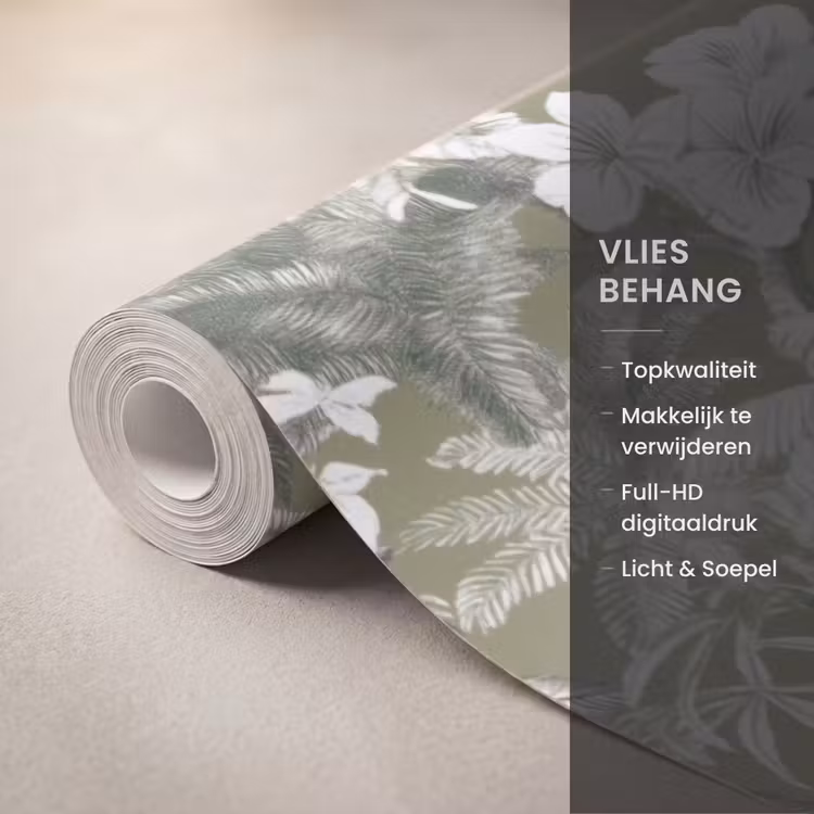Behang - Botanisch - Bloemen - Groen — 3