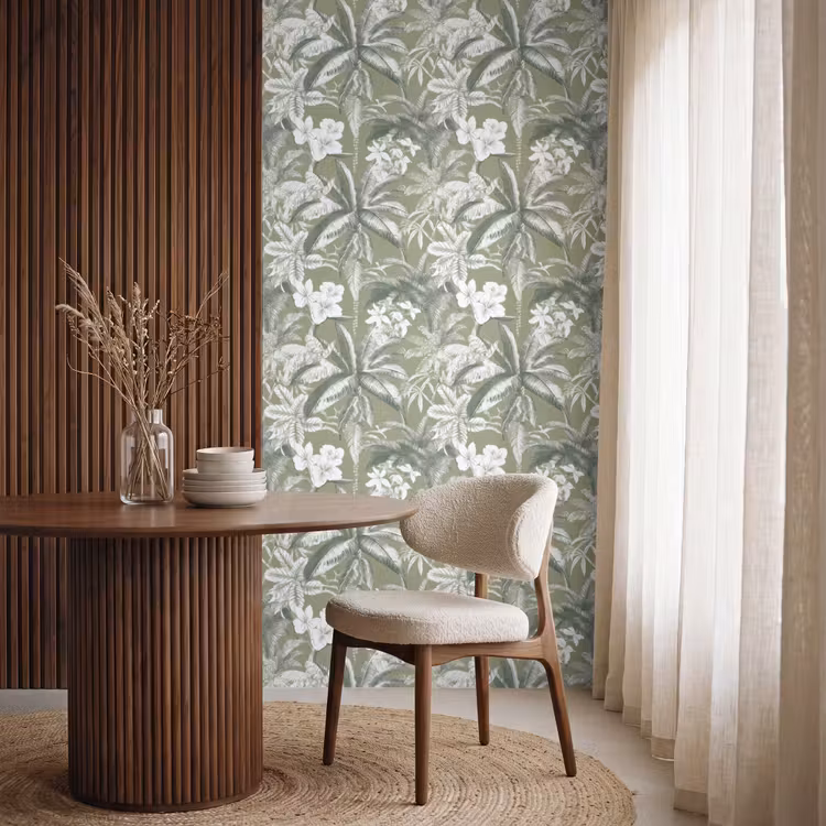 Behang - Botanisch - Bloemen - Groen — 4