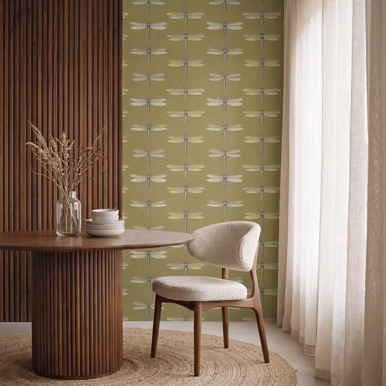 Behang - Libellen - Patroon - Groen — 4