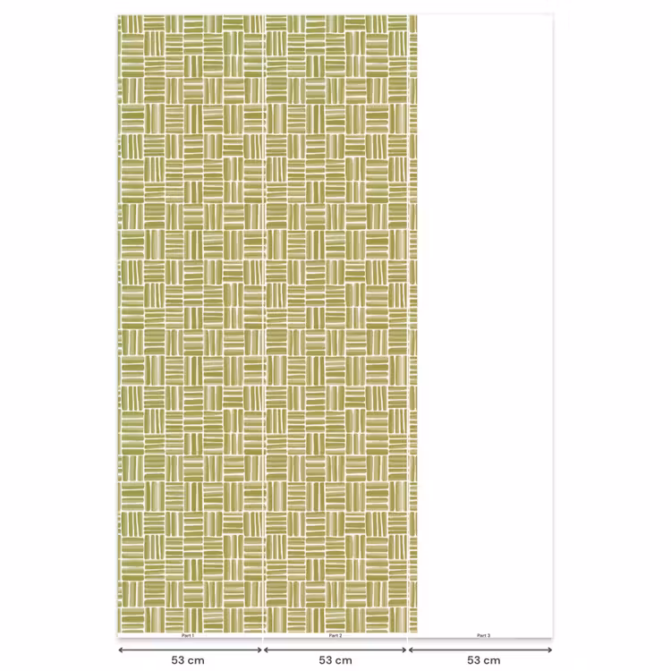 Behang - Vlecht - Patroon - Groen β 6