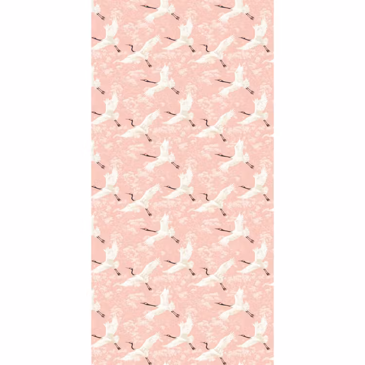 Behang - Kraanvogels - Bloesem - Roze — 2