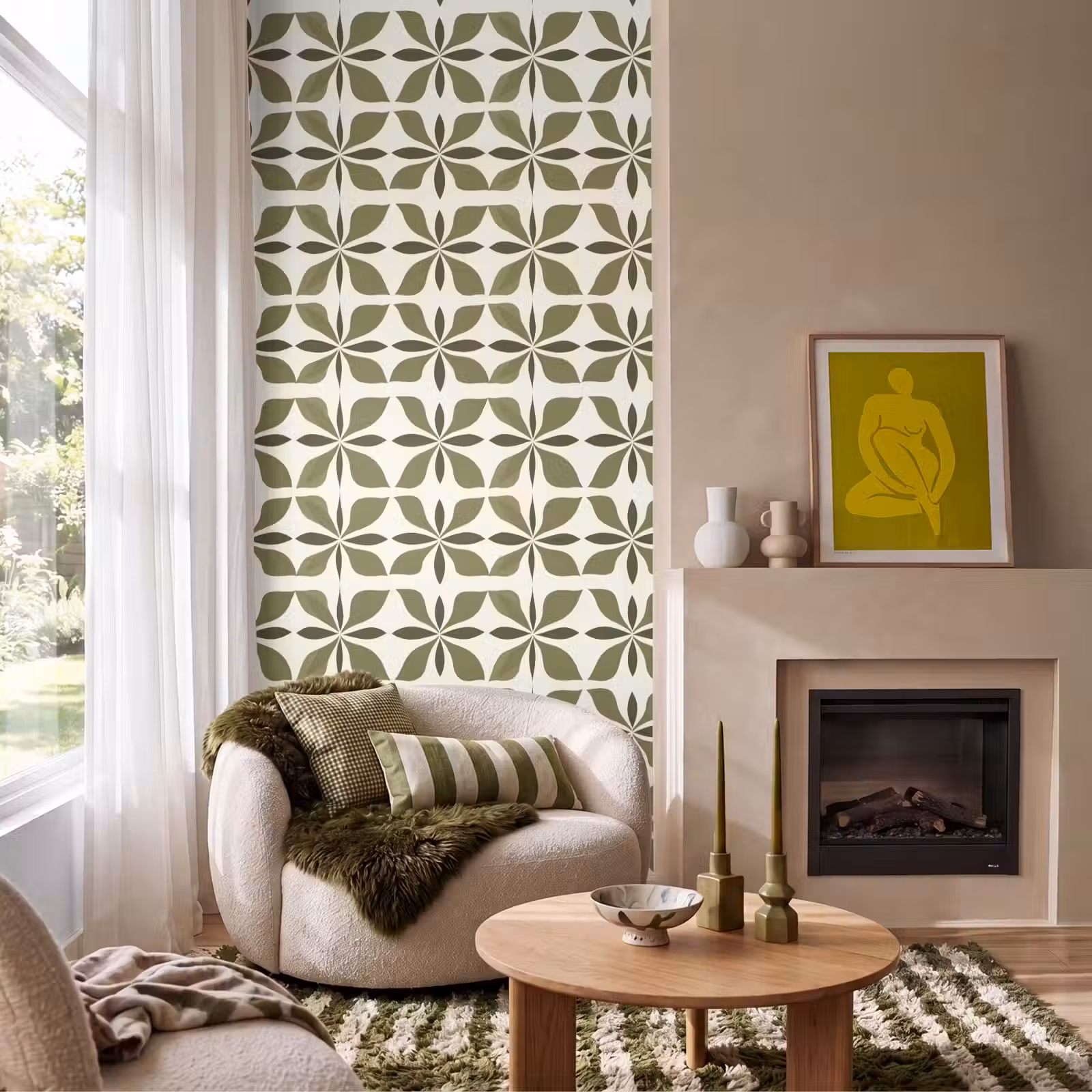 Behang - Botanisch - Retro - Groen — 1
