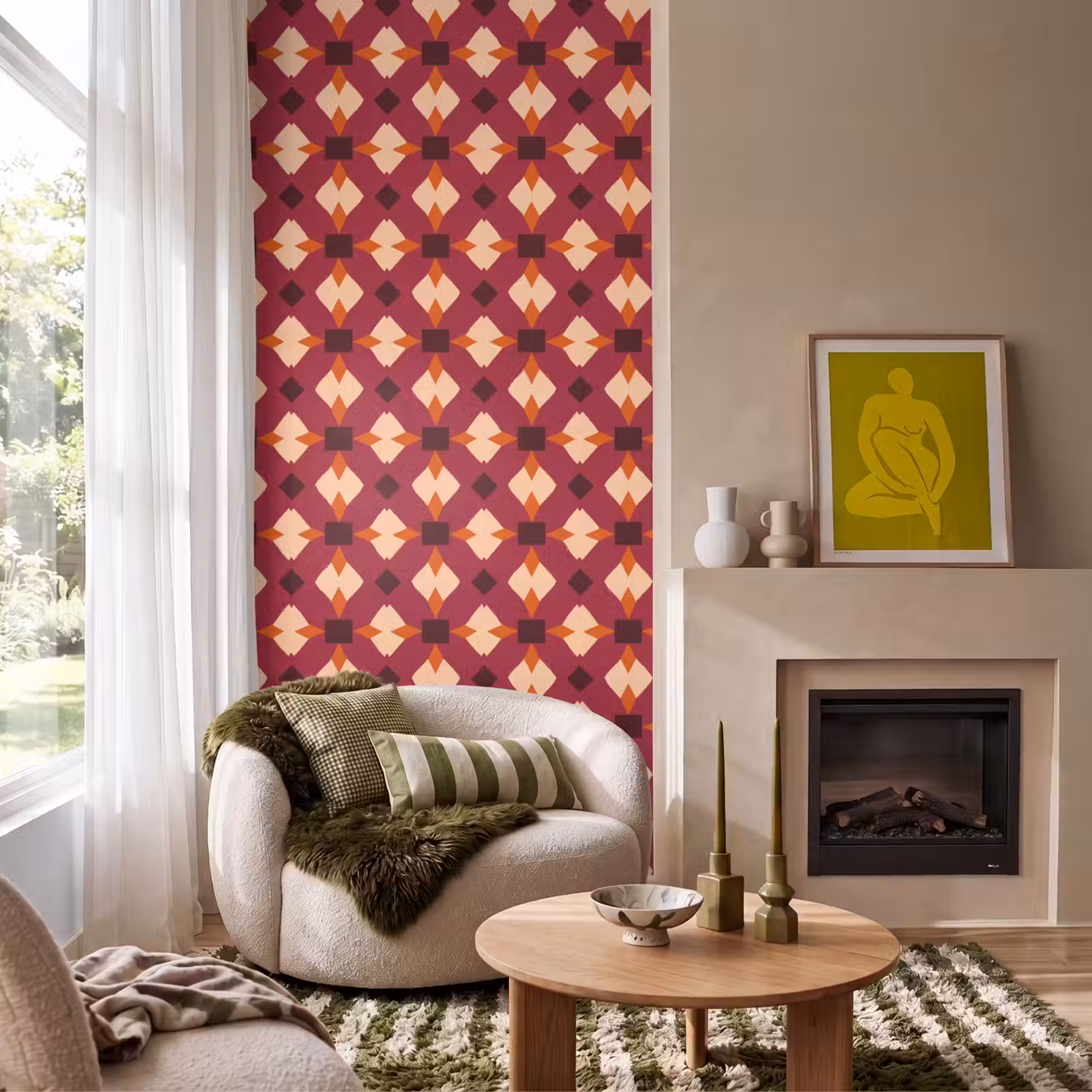 Behang - Retro - Patroon - Kleurrijk — 1