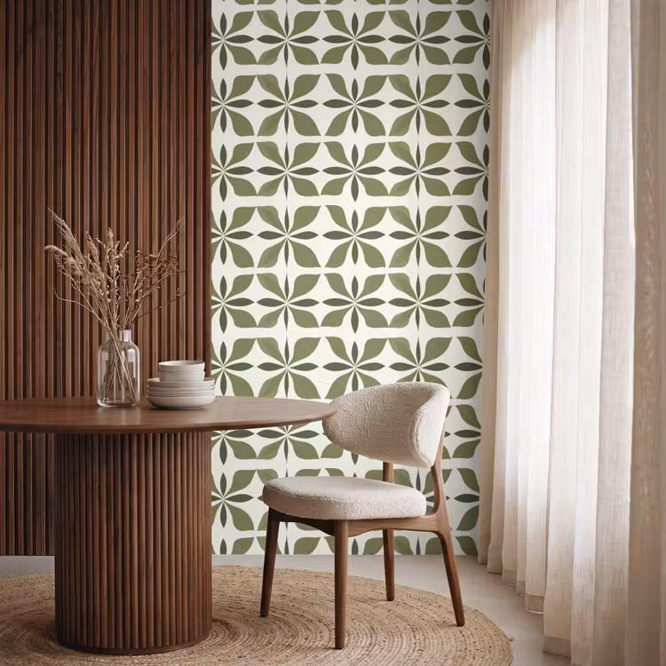 Behang - Botanisch - Retro - Groen — 4