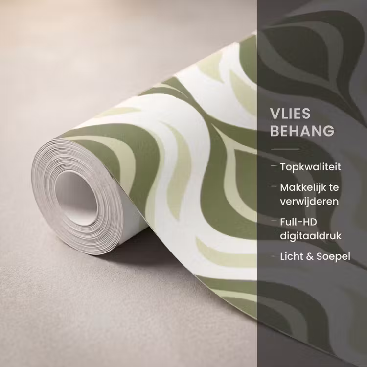 Behang - Patroon - Retro - Groen — 3