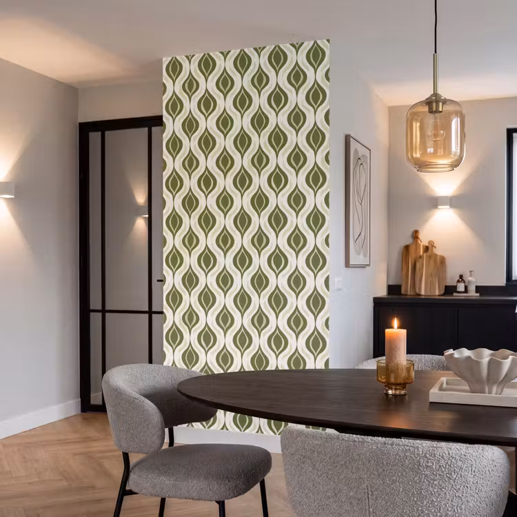 Behang - Patroon - Retro - Groen — 5