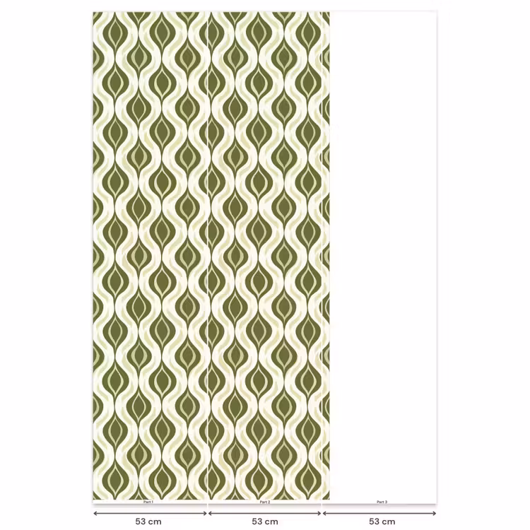 Behang - Patroon - Retro - Groen — 6