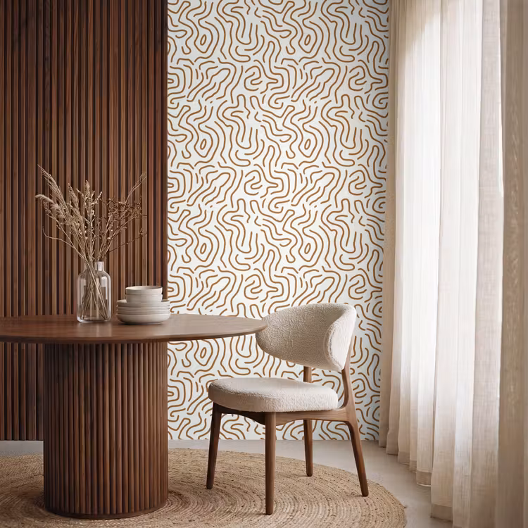 Behang - Minimalistisch - Patroon - Terracotta — 4
