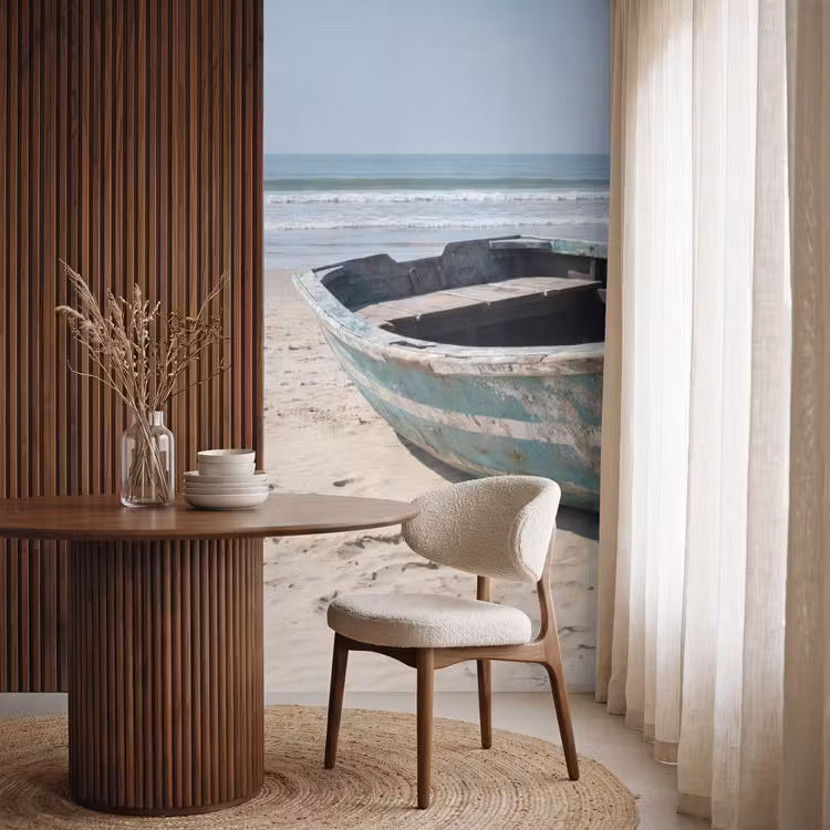 Behang - Boot - Zandstrand - Zee — 4