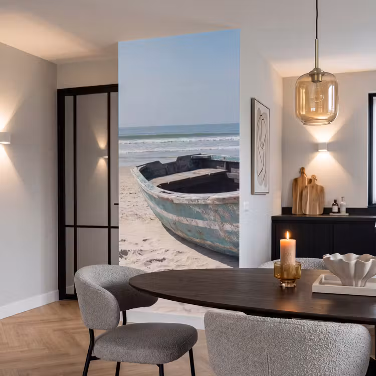 Behang - Boot - Zandstrand - Zee — 5