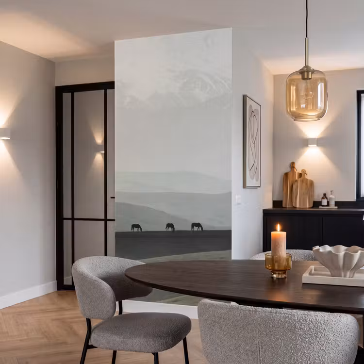 Behang - Grijs - Berg - Paarden — 5