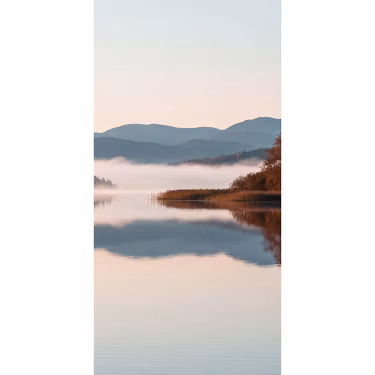 Behang - Water - Bomen - Mistlaag — 2