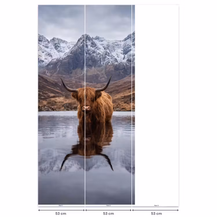 Behang - Schotse hooglander - Bruin - Water — 6