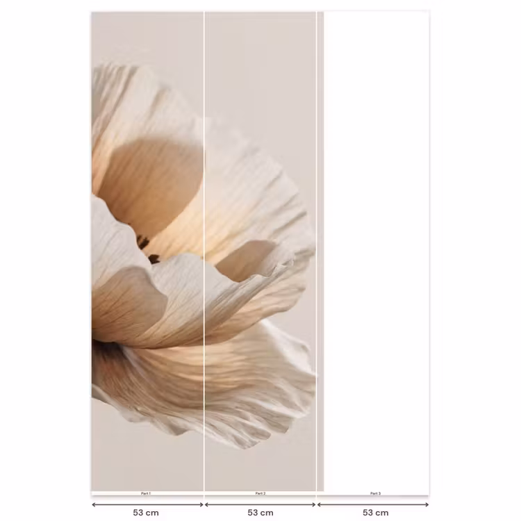 Behang - Bloem - Beige - Crème — 6
