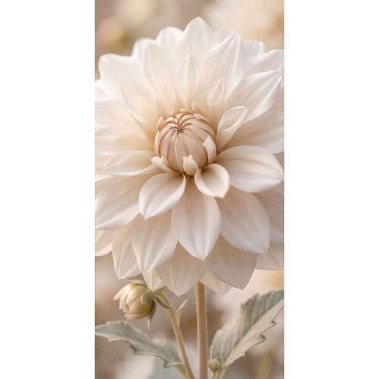 Behang - Bloem - Dahlia - Wit — 2