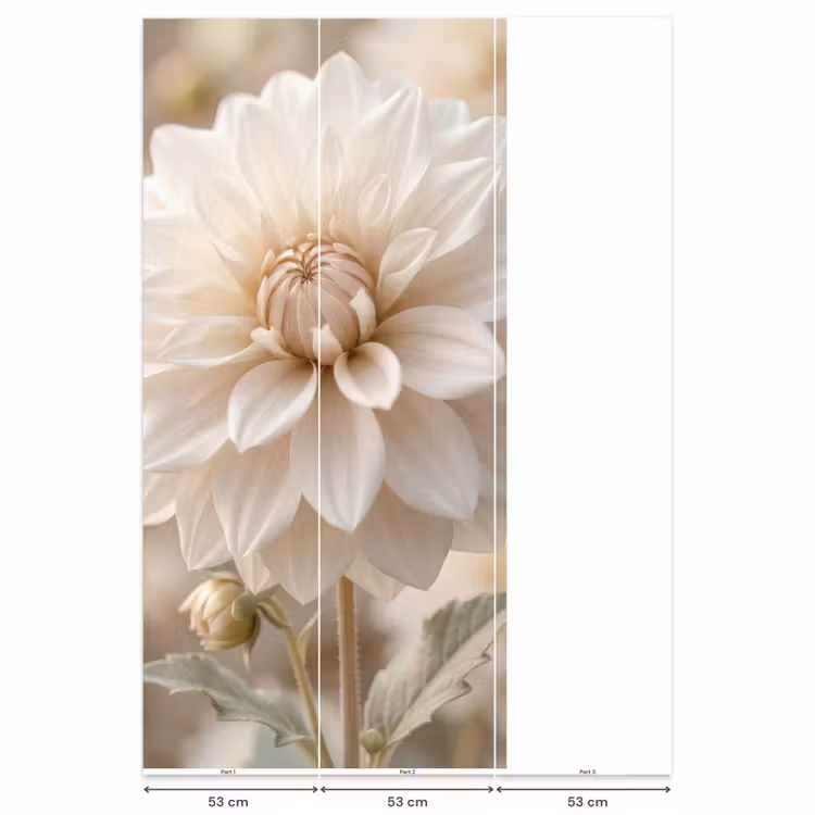 Behang - Bloem - Dahlia - Wit — 6