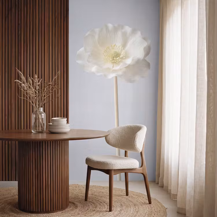 Behang - Bloem - Minimalistisch -Wit — 4