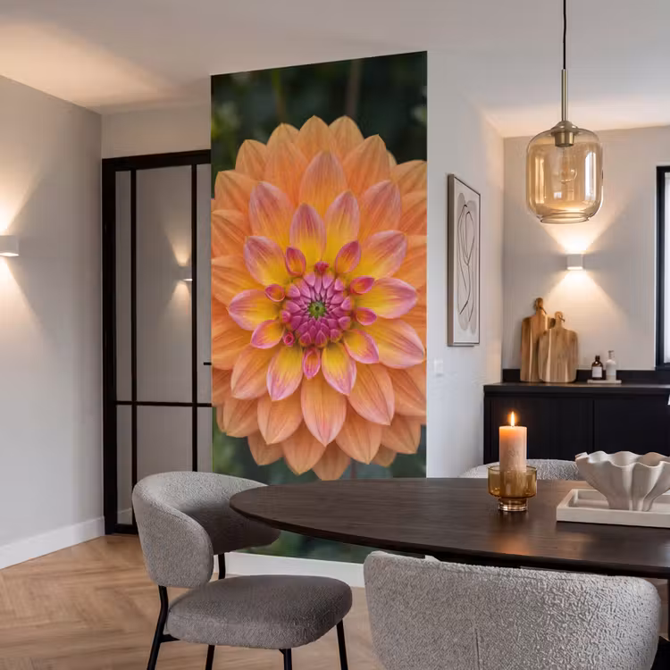 Behang - Dahlia - Bloem - Oranje — 5
