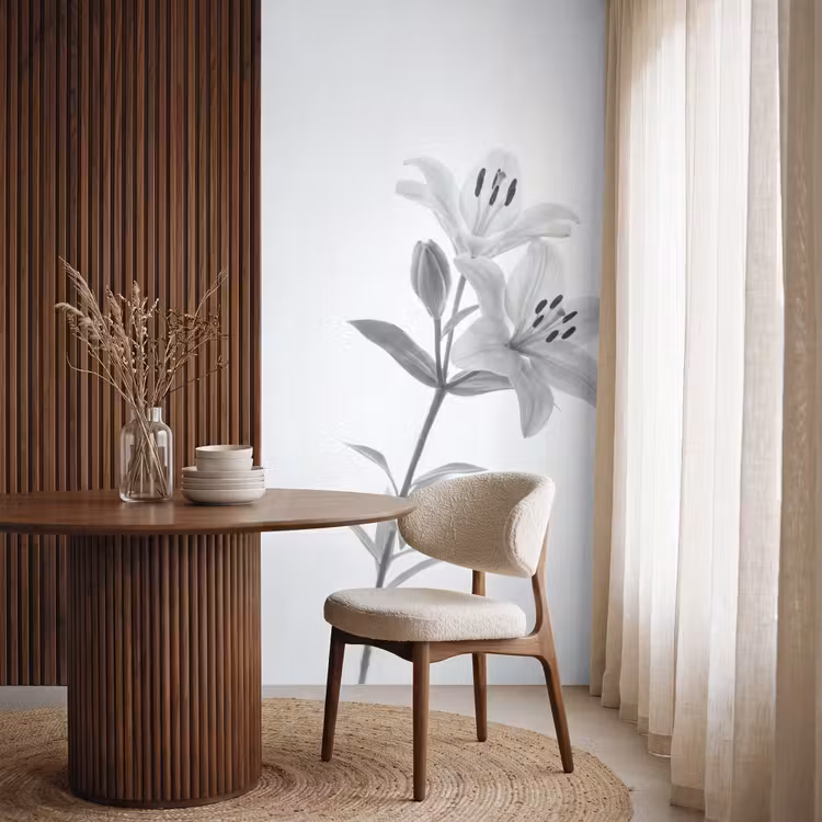 Behang - Lelies - Elegant - Zwart - Wit — 4