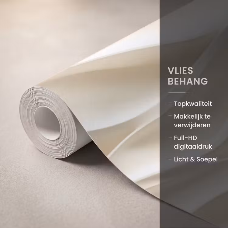 Behang - Lijnen - Golvend - Crème — 3