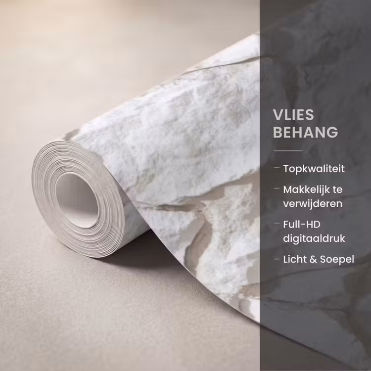 Behang - Structuur - Rots - Wit — 3