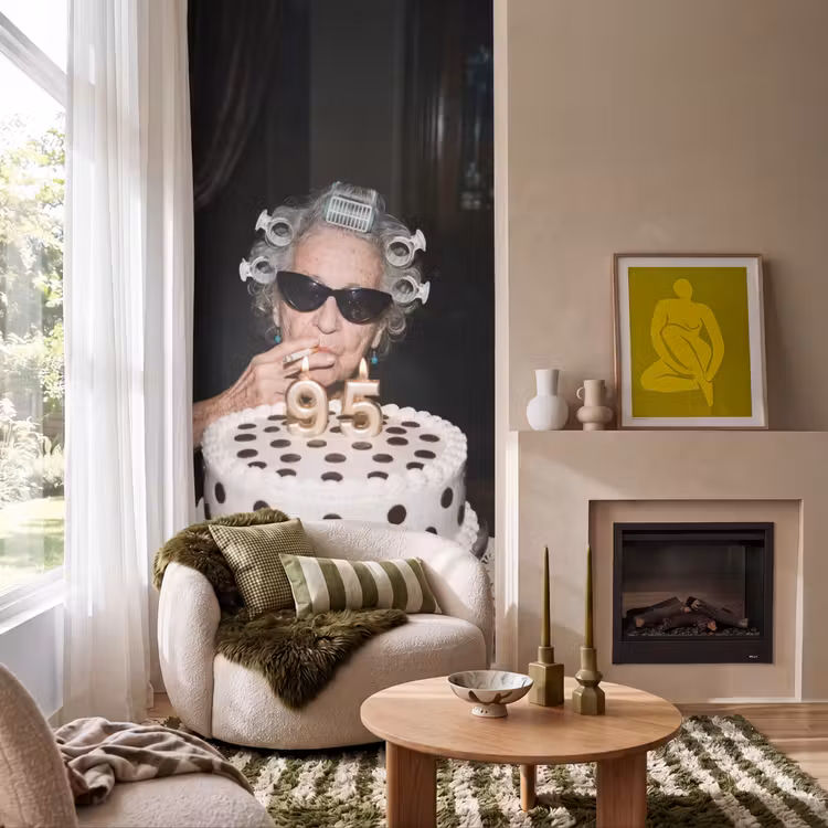 Behang - Verjaardag - Krulspeld - Oma — 1