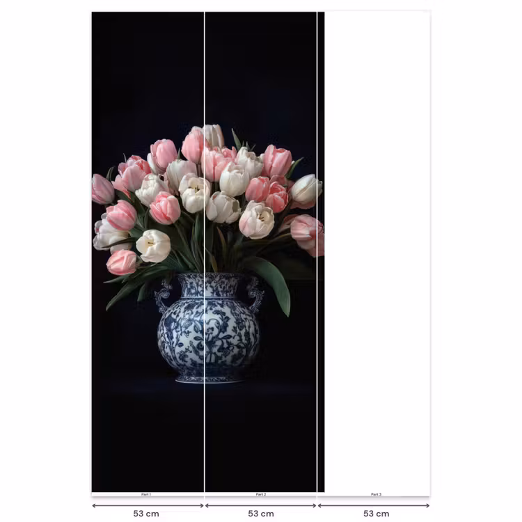 Behang - Bloemen - Roze - Tulpen - Vaas — 6