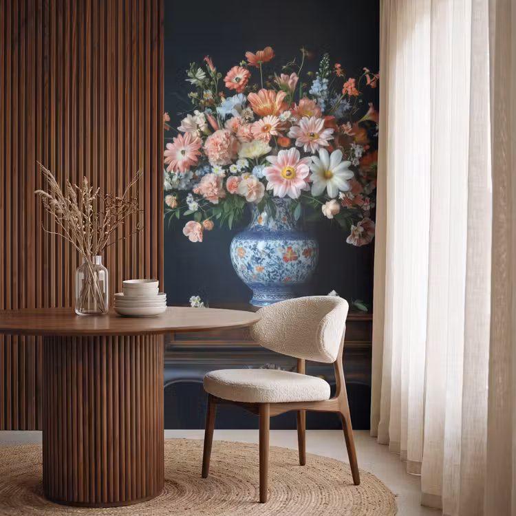 Behang - Hout - Vaas - Kleuren - Bloemen — 4