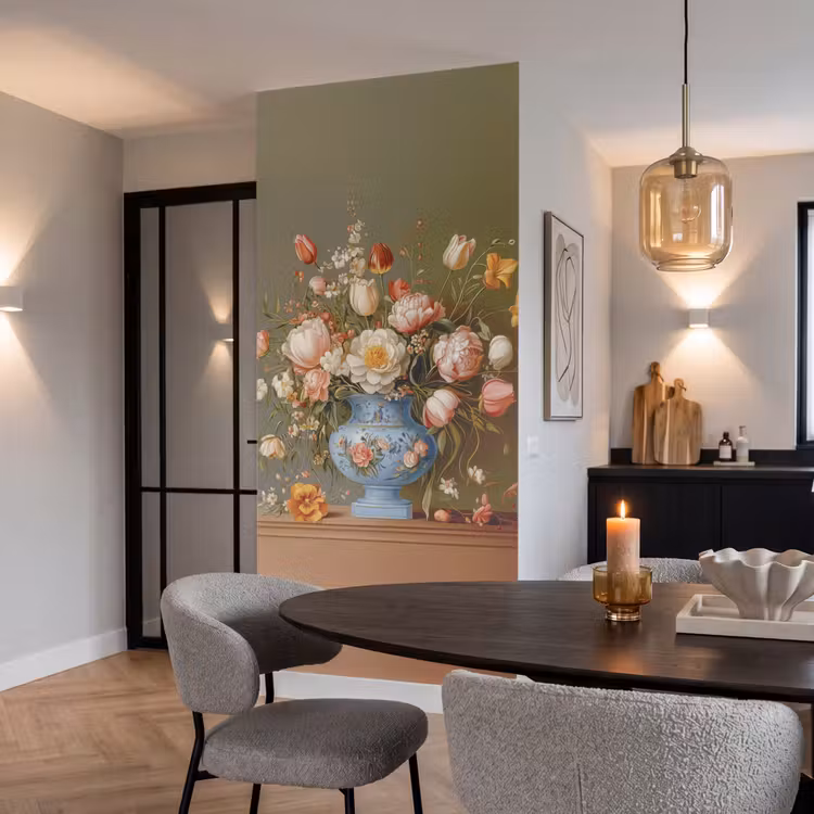 Behang - Neutral - Bloemen - Boeket - Vaas — 5